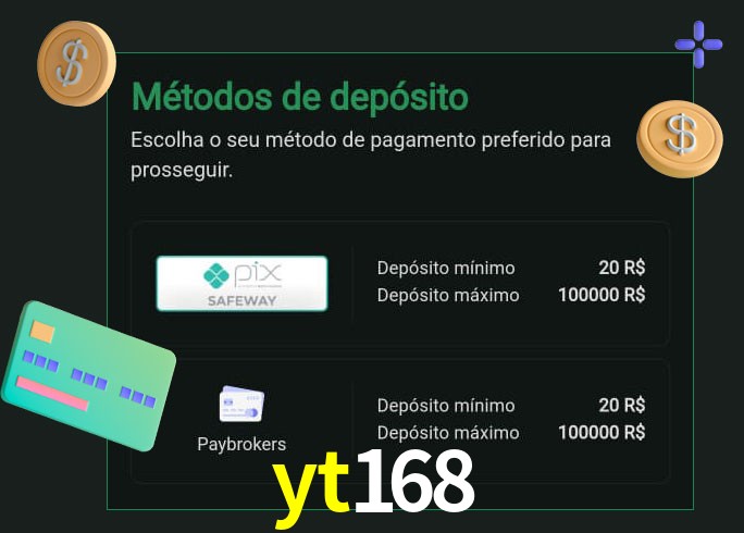 O cassino yt168 oferece uma grande variedade de métodos de pagamento